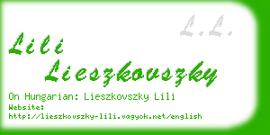 lili lieszkovszky business card